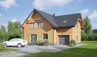 Projekt domu Grochowice 1g dws - parterowy z poddaszem dom o powierzchni 156,44 m², dach dwuspadowy - ujęcie frontu