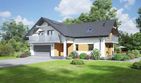 Projekt domu Kasztanowo 3mgg - parterowy z poddaszem dom o powierzchni 182,50 m², dach wielospadowy, koszt budowy 481 000 zł - ujęcie frontu
