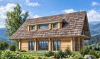 Projekt domu L-236 z bali - parterowy z poddaszem dom o powierzchni 127,86 m², dach dwuspadowy - ujęcie 3