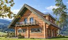 Projekt domu L-236 z bali - parterowy z poddaszem dom o powierzchni 127,86 m², dach dwuspadowy - ujęcie 4