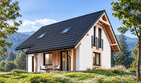 Projekt domu L-304 murowany - parterowy z poddaszem dom o powierzchni 73,82 m², dach dwuspadowy - ujęcie 2