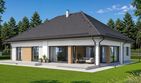 Projekt domu Sej-pro 086 energo - parterowy dom o powierzchni 161,49 m², dach czterospadowy, koszt budowy 495 000 zł - ujęcie frontu