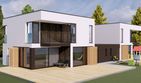 Projekt domu EX 2 G1 energo plus (bliźniak) - z pełnym piętrem dom o powierzchni 125,15 m², dach płaski - ujęcie 2