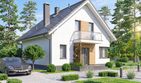 Projekt domu Lungo 4 modern - parterowy z poddaszem dom o powierzchni 110,33 m², dach dwuspadowy, koszt budowy 326 000 zł - ujęcie frontu