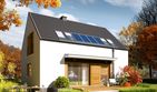 Projekt domu E12 reco energo plus - parterowy z poddaszem dom o powierzchni 102,12 m², dach dwuspadowy - ujęcie 2