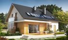 Projekt domu Pablo II G1 energo plus - parterowy z poddaszem dom o powierzchni 140,74 m², dach dwuspadowy, koszt budowy 398 000 zł - ujęcie frontu