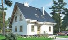 Projekt domu Dzwonek (176) - parterowy z poddaszem dom o powierzchni 116,70 m², dach dwuspadowy, koszt budowy 301 000 zł - ujęcie frontu