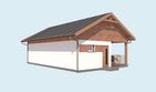 Projekt budynku gospodarczego G314A budynek gospodarczy - parterowy dom o powierzchni 54,41 m², dach dwuspadowy - ujęcie 2