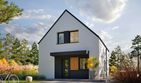 Projekt domu Mini 16 w. II energo - parterowy z poddaszem dom o powierzchni 83,26 m², dach dwuspadowy, koszt budowy 218 000 zł - ujęcie frontu