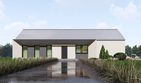 Projekt domu uA229 - parterowy dom o powierzchni 124,16 m², dach dwuspadowy, koszt budowy 383 000 zł - ujęcie frontu