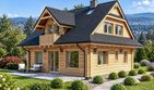 Projekt domu L-309 z bali - parterowy z poddaszem dom o powierzchni 112,17 m², dach dwuspadowy - ujęcie 2