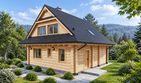Projekt domu L-309 z bali - parterowy z poddaszem dom o powierzchni 112,17 m², dach dwuspadowy - ujęcie 3