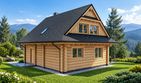 Projekt domu L-309 z bali - parterowy z poddaszem dom o powierzchni 112,17 m², dach dwuspadowy - ujęcie 4