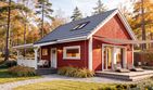 Projekt domu Erna drewniana - parterowy z poddaszem dom o powierzchni 69,19 m², dach dwuspadowy - ujęcie 3