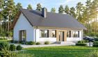 Projekt domu Mokka 17 - parterowy dom o powierzchni 100 m², dach dwuspadowy, koszt budowy 287 000 zł - ujęcie frontu