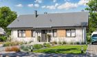 Projekt domu Tracja 2 szkielet drewniany - parterowy dom o powierzchni 97,30 m², dach dwuspadowy - ujęcie 2