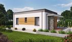 Projekt domu letniskowego Lens dom letniskowy - parterowy dom o powierzchni 42,97 m², dach dwuspadowy - ujęcie 2