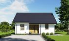 Projekt domu N31-BG - parterowy dom o powierzchni 53,14 m², dach dwuspadowy, koszt budowy 148 000 zł - ujęcie frontu