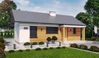 Projekt domu letniskowego Miami 2 szkielet drewniany dom letniskowy - parterowy dom o powierzchni 51,36 m², dach dwuspadowy, koszt budowy 92 038 zł - ujęcie frontu