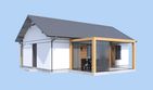 Projekt domu letniskowego Miami 2 szkielet drewniany dom letniskowy - parterowy dom o powierzchni 51,36 m², dach dwuspadowy - ujęcie 3