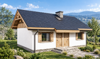 Projekt domu L-239 szkieletowy - parterowy dom o powierzchni 50,82 m², dach dwuspadowy - ujęcie frontu