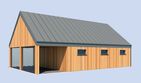 Projekt budynku gospodarczego G360 budynek gospodarczy - parterowy dom o powierzchni 73,79 m², dach dwuspadowy - ujęcie 4