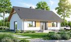 Projekt domu Limonka - parterowy dom o powierzchni 79,92 m², dach dwuspadowy, koszt budowy 240 000 zł - ujęcie frontu