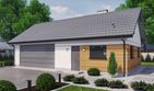 Projekt budynku gospodarczego G342A budynek gospodarczy - parterowy dom o powierzchni 75,80 m², dach dwuspadowy - ujęcie frontu