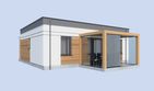 Projekt domu letniskowego Lens 5 dom letniskowy - parterowy dom o powierzchni 57,45 m², dach płaski - ujęcie 3