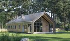 Projekt domu D322D wersja drewniana - parterowy dom o powierzchni 126,33 m², dach dwuspadowy - ujęcie 2