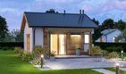 Projekt domu D315D - wersja drewniana - parterowy dom o powierzchni 26,67 m², dach dwuspadowy - ujęcie 3