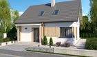 Projekt domu Sevilla 4 - na zgłoszenie do 70m2 pompa ciepła, wentylacja mechaniczna z rekup. - parterowy z poddaszem dom o powierzchni 81,70 m², dach dwuspadowy - ujęcie frontu