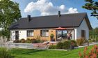 Projekt domu Tracja 11 - parterowy dom o powierzchni 95,40 m², dach dwuspadowy - ujęcie 3