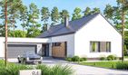 Projekt domu Gustav 3 - parterowy dom o powierzchni 114,75 m², dach dwuspadowy, koszt budowy 424 000 zł - ujęcie frontu