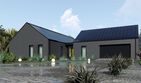 Projekt domu uA337v1 - parterowy dom o powierzchni 174,21 m², dach dwuspadowy, koszt budowy 563 000 zł - ujęcie frontu