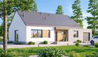 Projekt domu Mokka 20 modern plus 2 - parterowy dom o powierzchni 110,96 m², dach dwuspadowy, koszt budowy 358 000 zł - ujęcie frontu