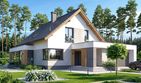 Projekt domu Perfetto 2 - parterowy z poddaszem dom o powierzchni 139,15 m², dach dwuspadowy, koszt budowy 406 000 zł - ujęcie frontu