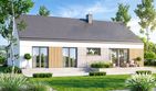 Projekt domu Mokka 18 modern plus - parterowy dom o powierzchni 120 m², dach dwuspadowy, koszt budowy 389 000 zł - ujęcie frontu