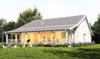 Projekt domu uA438 - parterowy dom o powierzchni 123,57 m², dach dwuspadowy, koszt budowy 356 000 zł - ujęcie frontu