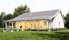 Projekt domu uA438 - parterowy dom o powierzchni 123,57 m², dach dwuspadowy, koszt budowy 346 000 zł - ujęcie frontu