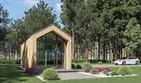 Projekt domu letniskowego DM7 - wersja drewniana - parterowy dom o powierzchni 22,87 m², dach dwuspadowy - ujęcie 4
