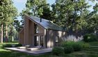Projekt domu letniskowego D434A - wersja drewniana - parterowy dom o powierzchni 82,98 m², dach dwuspadowy - ujęcie 3