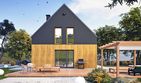 Projekt domu Hazi z garażem 1-st. [A] - parterowy z poddaszem dom o powierzchni 123,80 m², dach dwuspadowy - ujęcie 3