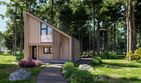 Projekt domu D433 - wersja drewniana - parterowy z poddaszem dom o powierzchni 80,55 m², dach jednospadowy - ujęcie 3