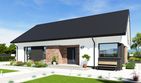 Projekt domu N47-BG - parterowy dom o powierzchni 102,44 m², dach dwuspadowy, koszt budowy 319 000 zł - ujęcie frontu