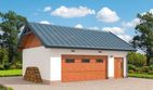 Projekt garażu G354 szkielet drewniany - parterowy dom o powierzchni 48,42 m², dach dwuspadowy - ujęcie frontu