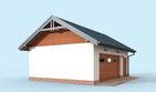Projekt garażu G354 szkielet drewniany - parterowy dom o powierzchni 48,42 m², dach dwuspadowy - ujęcie 3