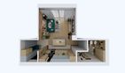 Projekt domu Ka185 Sz - parterowy dom o powierzchni 51,94 m², dach dwuspadowy - ujęcie 25