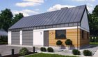 Projekt budynku gospodarczego G362 budynek gospodarczy - parterowy dom o powierzchni 75,80 m², dach dwuspadowy - ujęcie frontu