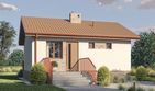 Projekt domu D442 - Bogusia - parterowy dom o powierzchni 39,80 m², dach dwuspadowy, koszt budowy 118 000 zł - ujęcie frontu